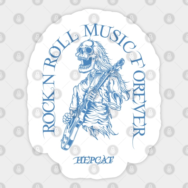 Hepcat /// Skeleton Guitar Player Sticker by Stroke Line